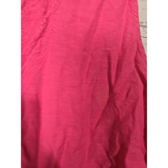 Saint Tropez West Pink Embroidered Linen V-Neck Sleeveless Tank Top Womans 3X - Picture 3 of 5